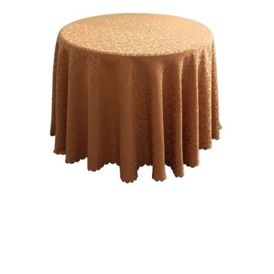 ZHIQISHI Waterproof Tablecloth,Round Table Cloth Polyester Jacquard Tablecloth Tablecloth Wedding Banquets Party Circular Meeting Tablecloth 160cm Round Table Cover(Pink)(Brown)