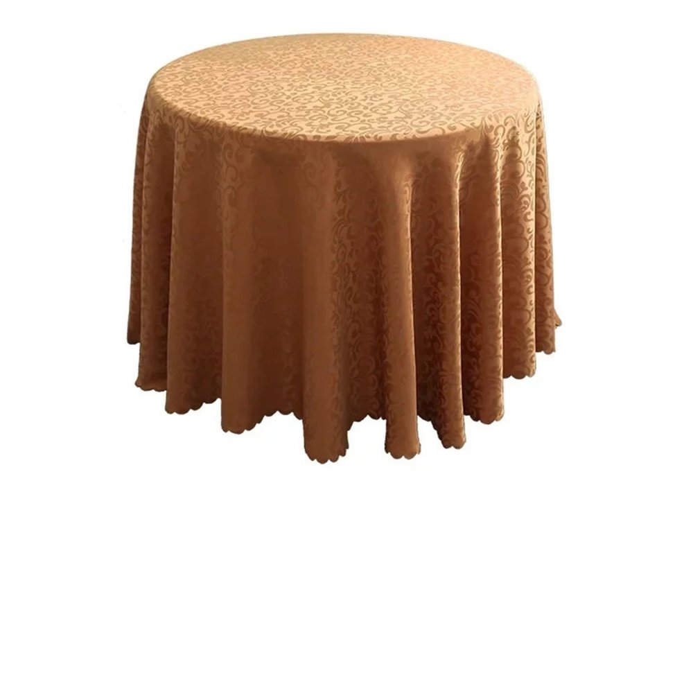 ZHIQISHI Waterproof Tablecloth,Round Table Cloth Polyester Jacquard Tablecloth Tablecloth Wedding Banquets Party Circular Meeting Tablecloth 160cm Round Table Cover(Pink)(Brown)