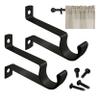 Amazing Drapery Hardware 5/8" Cafe Rod Bracket with 1.9" Wall Clearance, Decorative, Includes Mounting Screws, 1 Pair - Black view 1