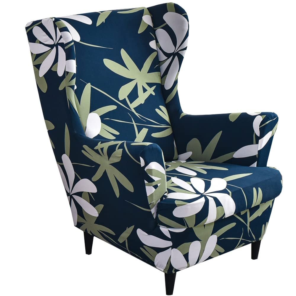 ZYANLING Armchair Slipcovers Wingback Chair Slipcover 2 Piece Wingback Chair Cover Spandex Wing Chair Slipcovers Wingback Armchair Slipcovers Covers with Elastic Bottom for Living Room Wingback Chair
