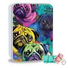 ETLKJVBL Metal Tin Box Sturdy Metal Storage Box with Lid, Large Container Holder for TCG Cards,Car Keys,Cookies,Tin Containers for Gift,5.0x3.7x1.6 Inch,Exquisite Pattern Design(Cute Pug) view 1