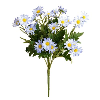 HVNTQI Fake Silk Daisies Flowers Artificial Wild Realistic Faux Flowers Uv Resistant Flowers for Outside Summer Bulk Plastic Garden Party Wildflower Party Decorations (Blue)