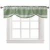 AMZRicher Dark Sage Green Tie Up Valance for Window, Farmhouse Sage Green White Striped Adjustable Balloon Window Shade Valance Curtain for Kitchen Cafe Bathroom Window Treatment 1 Panel 54x18 view 1