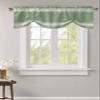 AMZRicher Dark Sage Green Tie Up Valance for Window, Farmhouse Sage Green White Striped Adjustable Balloon Window Shade Valance Curtain for Kitchen Cafe Bathroom Window Treatment 1 Panel 54x18 view 2