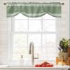 AMZRicher Dark Sage Green Tie Up Valance for Window, Farmhouse Sage Green White Striped Adjustable Balloon Window Shade Valance Curtain for Kitchen Cafe Bathroom Window Treatment 1 Panel 54x18 view 4
