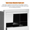 Aimery in-Wall Waste Container, Brushed Stainless Steel Trash Can with Lock, Commercial Waste Receptacle with Removable Inner Bucket, Built-in Waste Bin view 4