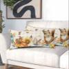 BOBOWUNY Fall Squirrel Pillow Covers King Size, Soft Bed Throw Pillowcases Breathable Cooling Long Lumbar Body Pillow Sham Cover for Bed Sofa 20x40 Pumpkins Maple Leaf Beige Plaid Thanksgiving view 2