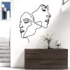 2 Faces Metal Wall Art, Love Line Wall Art, Love Wall Decor, Line Art Wall Decor, Abstract Line Wall Art, Metal Minimalist Wall Art, Metal Wall Hanging, Wall Decor for Bedroom (Black, 15x19in|39x47cm) view 1