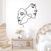 2 Faces Metal Wall Art, Love Line Wall Art, Love Wall Decor, Line Art Wall Decor, Abstract Line Wall Art, Metal Minimalist Wall Art, Metal Wall Hanging, Wall Decor for Bedroom (Black, 15x19in|39x47cm) view 2