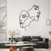 2 Faces Metal Wall Art, Love Line Wall Art, Love Wall Decor, Line Art Wall Decor, Abstract Line Wall Art, Metal Minimalist Wall Art, Metal Wall Hanging, Wall Decor for Bedroom (Black, 15x19in|39x47cm) view 3