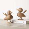 ARTLOVIN Nordic Style Oak Wooden Bird Figurines, Sparrow Statue for Home Decor, Lovely Nature Teak Wood OrnamentsFigurines (Beige) view 3