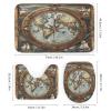 TOWINSFB 4Pcs Vintage World Map Compass Shower Curtain Set with Toilet Lid Cover Non-Slip Rugs for Bathroom, Ocean Antique Nautical Sailboat Shower Curtain Bathroom Sets with Hooks, 72x72 Inch view 3