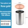 JTWWDM Stainless Steel Kitchen Garbage Swing Lid, Built-in Countertop Balance Flap Cover, Round Flush Recessed Dustbin Hidden Trash Bin for Bathroom, Home Office,Rose Gold view 2