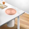 JTWWDM Stainless Steel Kitchen Garbage Swing Lid, Built-in Countertop Balance Flap Cover, Round Flush Recessed Dustbin Hidden Trash Bin for Bathroom, Home Office,Rose Gold view 4