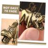 VINTORKY 2pcs Vintage Brass Hippo Sculpture Decor Creative Hippo Ornament for Decoration Stylish Table Centerpiece Unique Design for Living Room Desk Decor view 2
