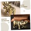 VINTORKY 2pcs Vintage Brass Hippo Sculpture Decor Creative Hippo Ornament for Decoration Stylish Table Centerpiece Unique Design for Living Room Desk Decor view 3