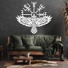 Viking Metal Wall Decor, Nordic Eagle Metal Wall Art, Viking Symbol Wall Art, Old Norse Sign, Norse Mythology Art, Home Decor, Large Eagle Outdoor Decor (White, 32"x35"|81x90cm) view 1