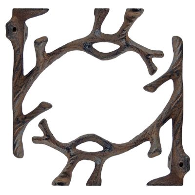 HomeLoft Basics 2 Cast Iron Tree Branch Shelf Brackets Rustic Antique Brown 7 1/4 x 6 1/4 inches Handmade Artisan Art Vintage Decor, 51