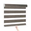 Hotsoon Cordless Zebra Blinds for Window - Blackout Roller Blind With Thermal Insulation, UV and Privacy Protection - Easy to Install Indoor Shade, Dark Brown, 82" W x 36" H view 1