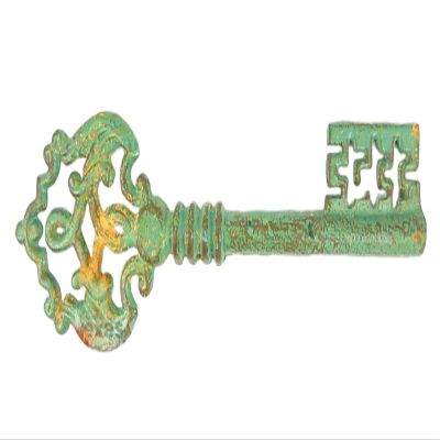 HomeLoft Basics 15 inches Extra Large Decorative Skeleton Key Cast Iron Distressed Turquoise Old Style Handmade Artisan Art Vintage Decor, 42, Rustic