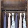 40 To 160cm Long Black Hanging Rods for Clothes - Closet Clothes Rail with Non-Slip Silent Strip for Shoe Cabinets, Shelves - Non-Slip Wardrobe Rail Tube Closet Organizer System Kit(1m/39.4in) view 1