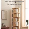 4/5/6 Tier Rotating Bookshelf Multi-Purpose Shelf Can be Used in Tight Spaces Wide Base Heavy-Duty and Stable Suitable for Office Living Room Bedroom Classroom(Walnut Coloured,162 * 46cm) view 2