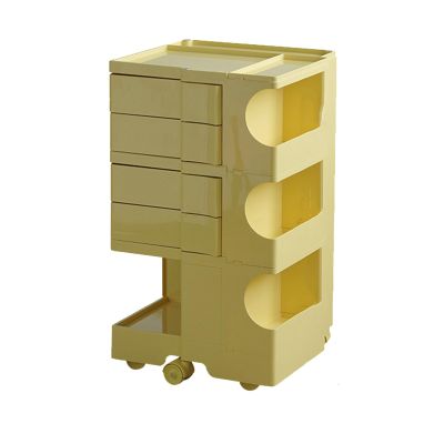 HJLKDYM Multipurpose Utility Storage Cart, ABS Material, Rotating Drawer, 360Same Color Wheel, Snacks and Drinks Storage for Living Room Or Bedroom(Yellow,43.5x39x74.5cm)
