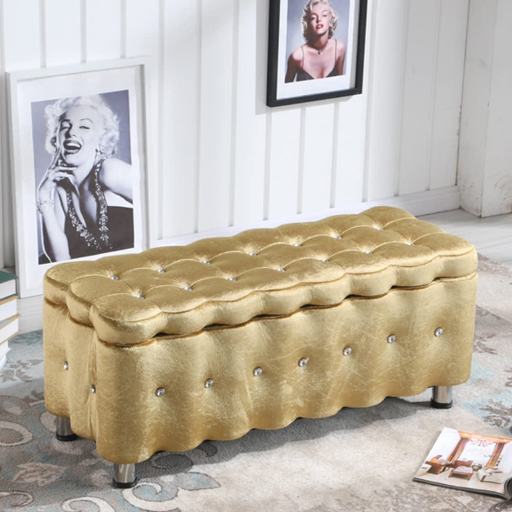 Ottomans Stools Storage Stool Rectangular Storage Footstool with Hinged Lid,Living Room Sofa Bench Bedroom Bed End Stool Living Room Shoe Changing Stool/Y/40 * 40 * 40Cm