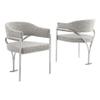 Best Quality Furniture Boucle Side Chairs, Rich Gray/Silver view 1