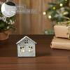 Tealight Holder Metal Village House G Antique Grey 3.25x2.75x2 view 3