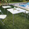 Techni Home 34 W Square Folding Table, Small Folding Table with Easy-Carry Handle, White view 2