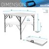 Techni Home 34 W Square Folding Table, Small Folding Table with Easy-Carry Handle, White view 3