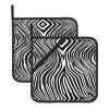 WZYWHJ Zebra Print Pattern Square Heat-Proof Pot Holders (Set of Two) 8x8 in : Quality Fabrics, Anti-Scalding and Easy to Clean, Black view 1