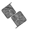 WZYWHJ Zebra Print Pattern Square Heat-Proof Pot Holders (Set of Two) 8x8 in : Quality Fabrics, Anti-Scalding and Easy to Clean, Black view 3