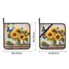 Yellow Sunflowers with Blue Butterflies Pattern Square Heat-Proof Pot Holders (Set of Two) 8x8 in : Quality Fabrics, Anti-Scalding and Easy to Clean view 4