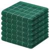 Mordimy 100% Cotton Terry Cloth Dish Cloths, Soft and Absorbent Checkered Dish Towels, Quick Drying Dish Rags for Washing Dishes, 6 Pack, 12 x 12 Inches, Dark Green view 1