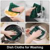 Mordimy 100% Cotton Terry Cloth Dish Cloths, Soft and Absorbent Checkered Dish Towels, Quick Drying Dish Rags for Washing Dishes, 6 Pack, 12 x 12 Inches, Dark Green view 4