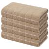 Mordimy 100% Cotton Terry Cloth Kitchen Towels, Super Soft and Absorbent Dish Towels for Drying, Checkered Designed Hand Towels for Kitchen, 16 x 26 Inches, 4 Pack, Tan view 1