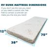 Foamma 12" x 38" x 75" Memory Foam Mattress for RV with Water Resistant Organic Cotton Cover, Firm High Density Foam Base, USA Made, CertiPUR-US Certified Foam view 3