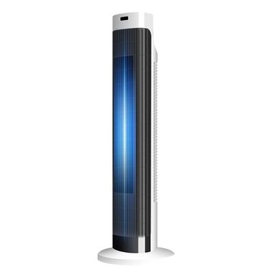 ASSYA Electric Fan with Remote Control, Bladeless Tower Fan Floor Fan, Oscillating Table Bladeless Cooling Fan, Three Wind Speeds, 7-Hour Timer