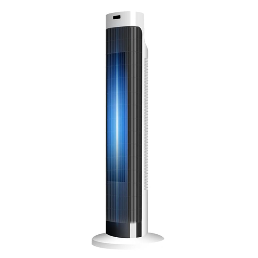 ASSYA Electric Fan with Remote Control, Bladeless Tower Fan Floor Fan, Oscillating Table Bladeless Cooling Fan, Three Wind Speeds, 7-Hour Timer