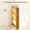 YONGYILI Bamboo Entrance Shoe Cabinet, Rattan Storage Cabinet with 3 Flip Drawers, Vertical Shoe Rack, Narrow Shoe Cabinet(70 * 17 * 87cm) view 3