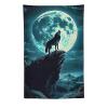 FeoYoed Tapestry Wall Hanging Aesthetic Decoration For Bedroom Living Room Wall Art Tapestries Wolf Super Moon 60"x90" view 1