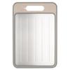 Wedhapy 4 in 1 Defrosting Board 8.3x12.2'' Defrosting Tray Cutting Board with Grater Sharpener Double Sided Chopping Board with Groove Design for Cut Fast Thaw Meat  Food Khaki S Chopping Board Def view 1