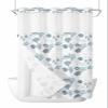 No Hook Shower Curtain with Snap in Liner Set,Turquoise Blue Coastal Waterproof Fabric Bath Curtain,Starfish Coral Nautical Shell Ocean Couch See Through Mesh Top Window Bathroom Curtain 60"x72" view 1