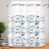 No Hook Shower Curtain with Snap in Liner Set,Turquoise Blue Coastal Waterproof Fabric Bath Curtain,Starfish Coral Nautical Shell Ocean Couch See Through Mesh Top Window Bathroom Curtain 60"x72" view 2