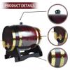 1.5L Wine Barrel Whiskey Barrel with Stand, Wooden Whiskey Dispenser with Oak Chips Aging Barrels Decanter Small Wine Container No Leak for Storage Wine, Spirits, Beer, and Liquor (Retro) view 3