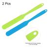 HARFINGTON 2Pcs Silicone Spatula Scraper 9.45" Reusable Non-Stick Flexible Spatulas for Epoxy Resin Liquid Paint Arts DIY Crafts, Blue/Green view 3