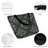 GFLFMXZW Reusable Shopping Bags for Women Large Grocery Bags Travel Tote Bags With Gray Flowers Shoulder Bag for Work view 3