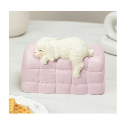 Cute Rabbit Tissue Box Cover, Pink Bread Tissue Box Resin, Tissue Holders for Bathrooms Desktop Tissue Box, for Home Decoration Dining Table Accessories ZNTXAYMO